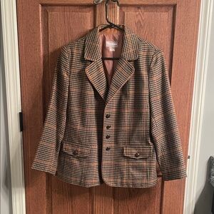 TanJay Checkered Brown Blazer